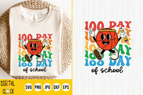 100 Days School Basketball Graphics & T-Shirt Designs