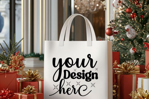 Christmas Tote Bag Mockup 100: Graphics for Product Mockups