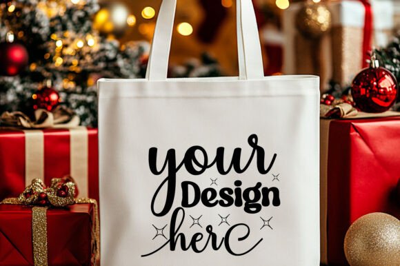 Christmas Tote Bag Mockup 22: Graphics & Product Mockups