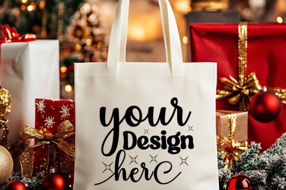 Christmas Tote Bag Mockup 30: Graphics for Product Mockups