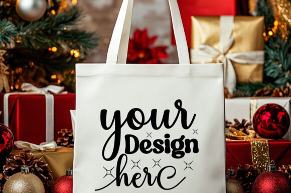 Christmas Tote Bag Mockup 56: Graphics & Product Mockups