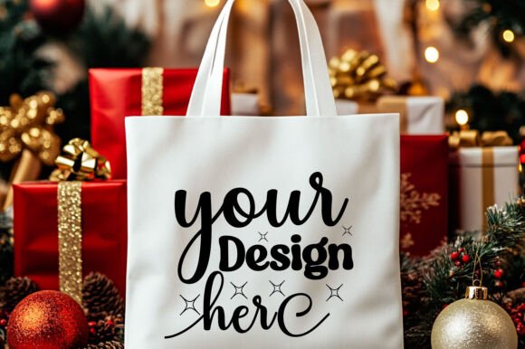 Christmas Tote Bag Mockup 73: Graphics for Product Mockups