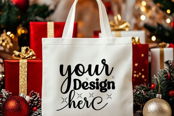 Christmas Tote Bag Mockup 76: Essential Graphics for Product Mockups