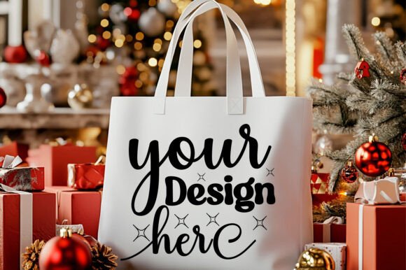 Christmas Tote Bag Mockup 81: Graphics & Product Mockups