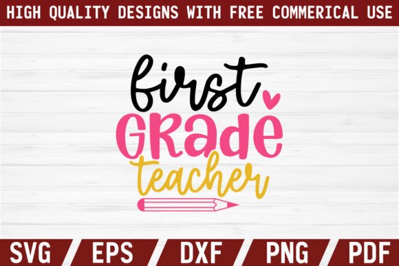 First Grade Teacher Craft SVG: Graphics Freebies