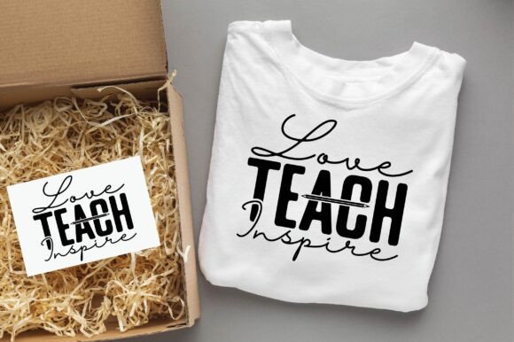 LOVE TEACH INSPIRE Teacher Svg Png: Graphics for T-Shirt Designs