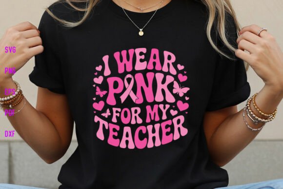Retro Pink Teacher Graphics for Crafts