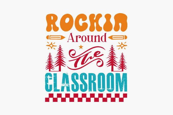 Retro Teacher Christmas SVG for T-Shirt Designs