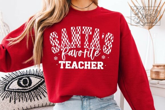 Review: Santas Favorite Teacher SVG PNG for Holiday Embroidery