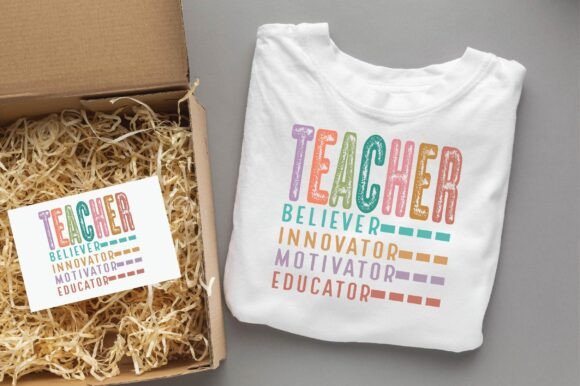 TEACHER BELIEVER INNOVATOR MOTIVATOR EDU Graphics for T-Shirt Designs